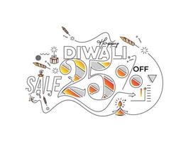 bannière de vente discount joyeux diwali, illustration vectorielle. vecteur