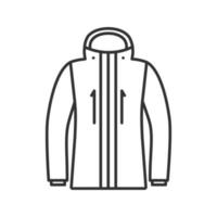 icône linéaire de veste de ski. illustration de la ligne mince. vêtements d'extérieur d'hiver. symbole de contour. dessin de contour isolé de vecteur