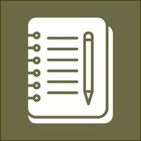 icône de vecteur de cahier et stylo