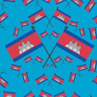 vecteur, illustration, de, modèle, drapeaux kamboja vecteur