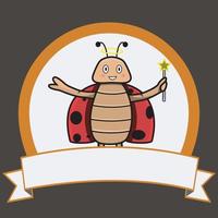 logo de mascotte de coléoptère et nom vierge sur le logo. vecteur