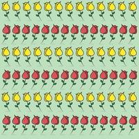 Vector illustration de motif fleurs rouge jaune et vert