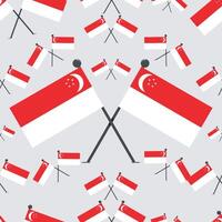 vecteur, illustration, de, modèle, singapour, drapeaux vecteur