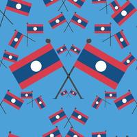 illustration vectorielle de drapeaux de motif laos vecteur