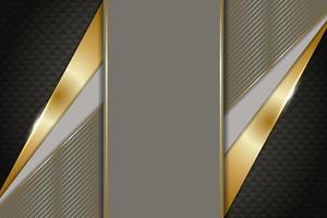 abstrait géométrique de luxe moderne superposé doré avec fond d'éléments gris combinés vecteur