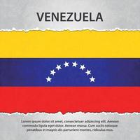 drapeau du Venezuela sur papier déchiré vecteur