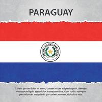 drapeau paraguay sur papier déchiré vecteur