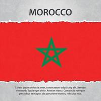 drapeau du maroc sur papier déchiré vecteur