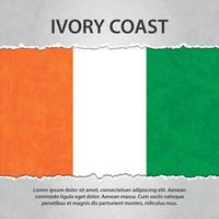 drapeau de la côte d'ivoire sur papier déchiré vecteur