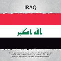 drapeau irakien sur papier déchiré vecteur