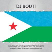 drapeau djibouti sur papier déchiré vecteur