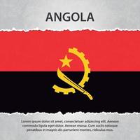 drapeau angola sur papier déchiré vecteur