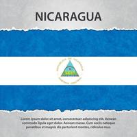 drapeau du nicaragua sur papier déchiré vecteur