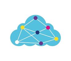 réseau de données en nuage vecteur