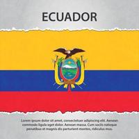 drapeau de l'équateur sur papier déchiré vecteur