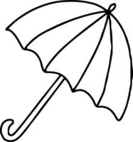 parapluie de vecteur rayé isolé pour la pluie