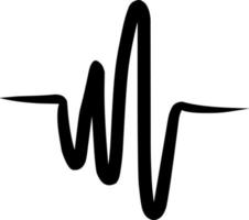 signe d'onde sonore cardiogramme vecteur noir isolé