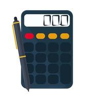 calculatrice financière et stylo vecteur
