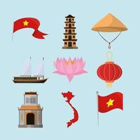 icône de la culture vietnamienne vecteur