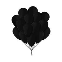 bouquet de ballons noirs vecteur