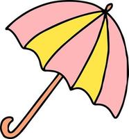 parapluie de vecteur rayé isolé pour la pluie