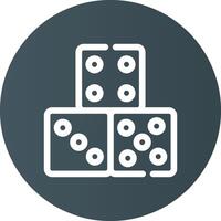 conception d'icône créative de pièce de domino vecteur