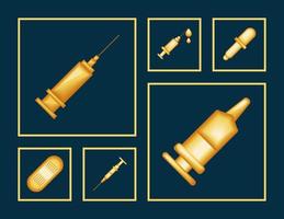 icônes de seringues médicales vecteur