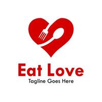 manger l'amour logo modèle illustration vecteur