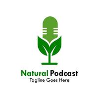 Naturel Podcast logo modèle illustration vecteur
