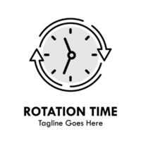 rotation temps logo modèle illustration vecteur