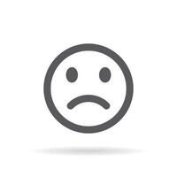 triste visage emoji icône vecteur isolé sur blanc Contexte. déçu faciale signe symbole