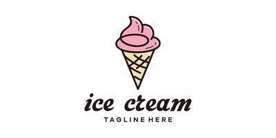 Créatif la glace crème logo conception, minimaliste ligne la glace crème logo conception, logo conception modèle, symbole, icône, vecteur, Créatif idée. vecteur
