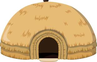 vecteur illustration de une traditionnel zoulou ruche cabane dans dessin animé style isolé sur blanc Contexte. traditionnel Maisons de le monde séries