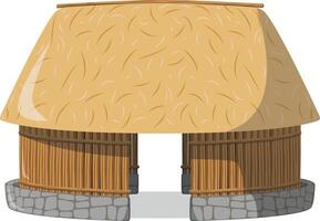 vecteur illustration de une traditionnel Maya palapa maison dans dessin animé style isolé sur blanc Contexte. traditionnel Maisons de le monde séries