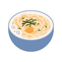 udon avec Oeuf Japonais nourriture illustration vecteur