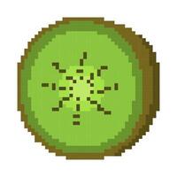 pixel art fruit kiwi isolé sur blanc Contexte. vecteur