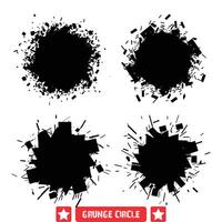 grunge cercle silhouette assortiment rugueux et texturé circulaire dessins pour rétro graphique expression vecteur
