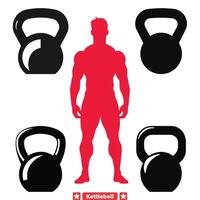 kettlebell la fusion mélange forme et une fonction avec haute qualité vecteur silhouettes pour aptitude designers