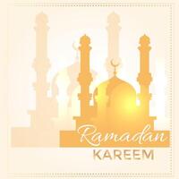 vecteur Ramadan kareem carte. Ramadan mubarak bannière concept avec d'or islamique mosquée. islamique vecteur Contexte pour Ramadan, aïd, mubarak et musulman culture