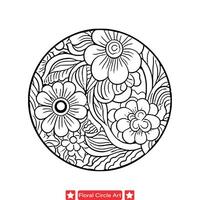 ai généré élégant floral cercle silhouette collection gracieux fleurit encerclant dessins pour décoratif éclat vecteur