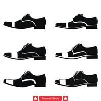 raffiné chaussure vecteur paquet élégant silhouettes pour formel occasions