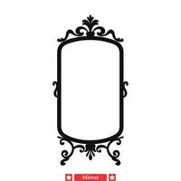 réfléchissant fantaisie espiègle miroir vecteur silhouette dessins pour amusement projets