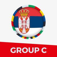 Serbie drapeau stylisé pour européen Football tournoi 2024. vecteur