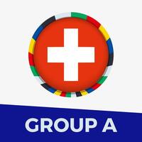 Suisse drapeau stylisé pour européen Football tournoi 2024. vecteur