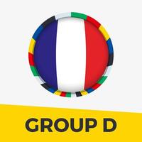 France drapeau stylisé pour européen Football tournoi 2024. vecteur