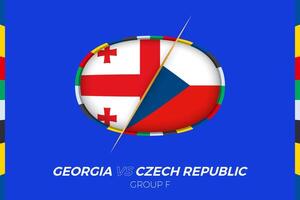 Géorgie contre tchèque république Football rencontre icône pour européen Football tournoi 2024, contre icône sur groupe organiser. vecteur