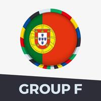 le Portugal drapeau stylisé pour européen Football tournoi 2024. vecteur