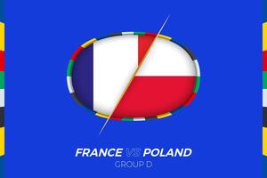 France contre Pologne Football rencontre icône pour européen Football tournoi 2024, contre icône sur groupe organiser. vecteur