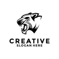 élégant ancien tête de jaguar léopard puma Lion panthère guépard tigre logo conception, sauvage chat animal logo vecteur modèle
