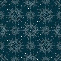 magnifique flocon de neige motifs et interminable chute de neige sur une foncé bleu Contexte forme une sans couture hiver modèle pour vacances emballage papier et textiles. vecteur. vecteur